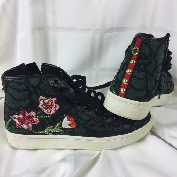Steve Madden Shoes - Steve Madden | Allie hi-top green embroidery 6.5